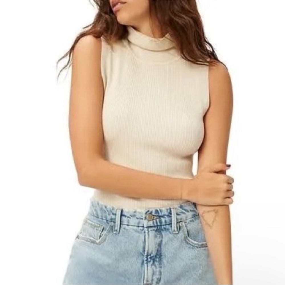 NWT Good American Mock Neck Ribbed Sweater Thong Bodysuit 2X